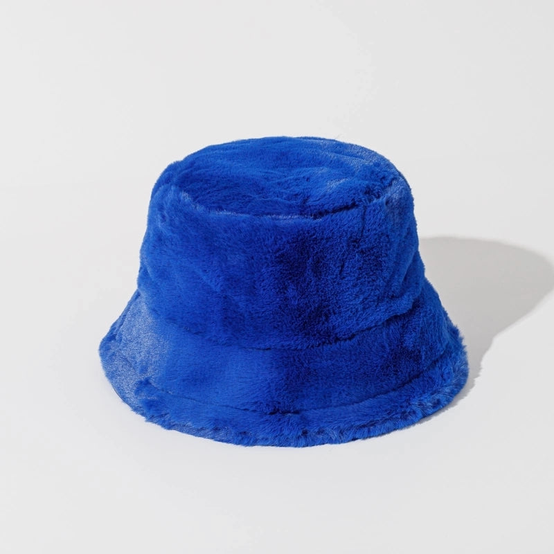 Autumn And Winter New Imitation Rabbit Fur And Velvet Fisherman Hat Women’s Thickened Warm Basin Hat Fashionable Bucket Hat Candy Color