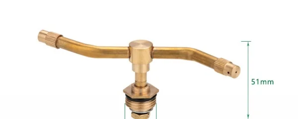 Three-point Full Copper Rotating Sprinkler Head Automatic Circle Sprinkler Lawn Three-pronged Four-nozzle