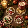 [Upgrade]4Pcs Acrylic Special Shape Xmas DIY Waterproof Diamond Painting Coaster Kit
