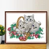 Diamond Painting-DIY Crystal Rhinestone Flower Cat