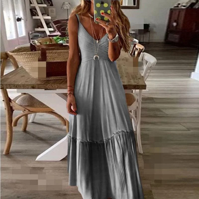 Loose V-neck Gradient Camisole Dress