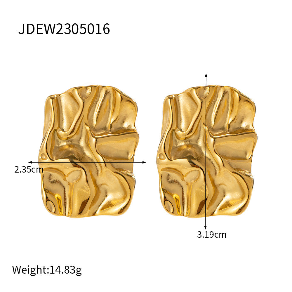 Jie Ding Stainless Steel Geometric Earrings Niche Ins Earrings Titanium Steel Earrings Earrings