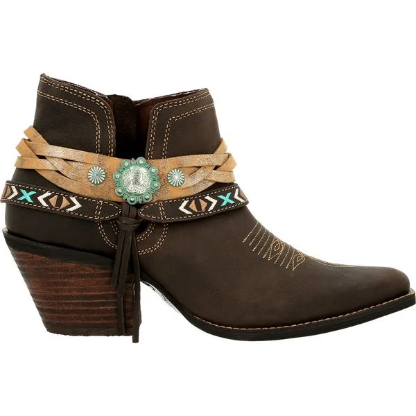 DURANGO CRUSH DARK CHESTNUT WOMEN'S WESTERN BOOTIE-DRD0396