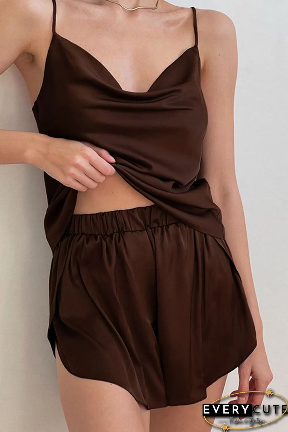 Dreamin' Of You Satin Top Shorts Set