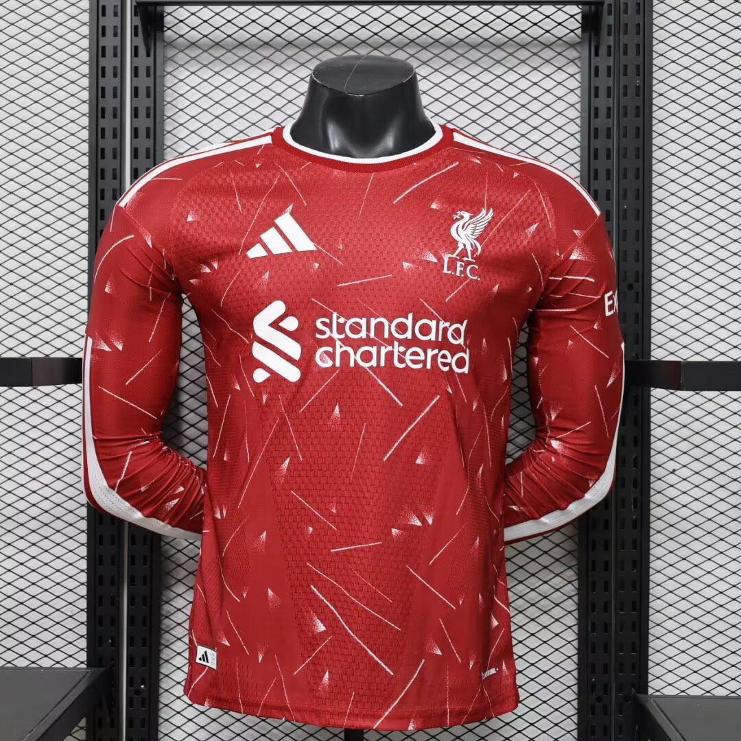 2026/2027 Player Version Long Sleeve Liverpool Home Football Shirt（The player version jersey is a bit tight, please pay attention to the size selection）