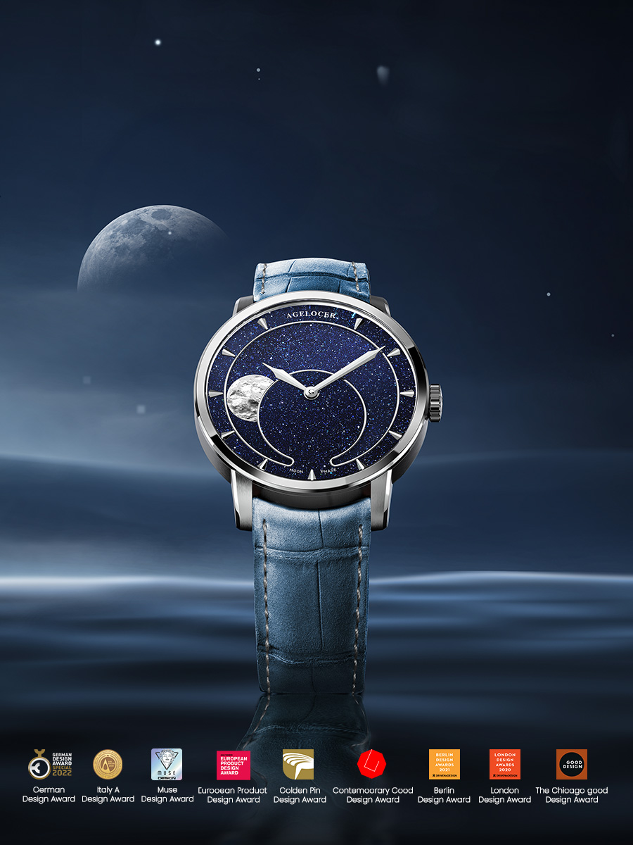 Agelocer Astronomer Men's Automatic Mechanical Moonphase - Natural