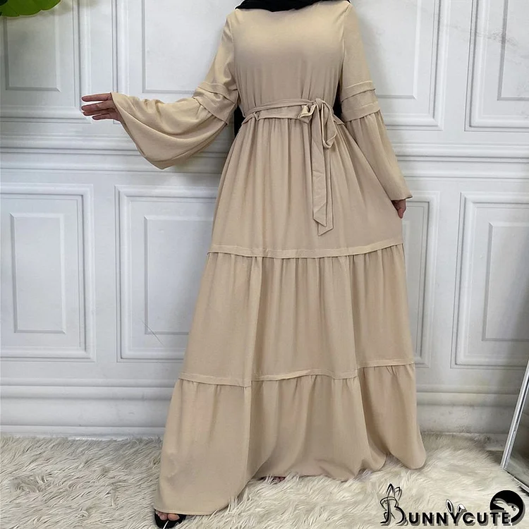 Womens Casual Long Sleeve Chiffon Dress