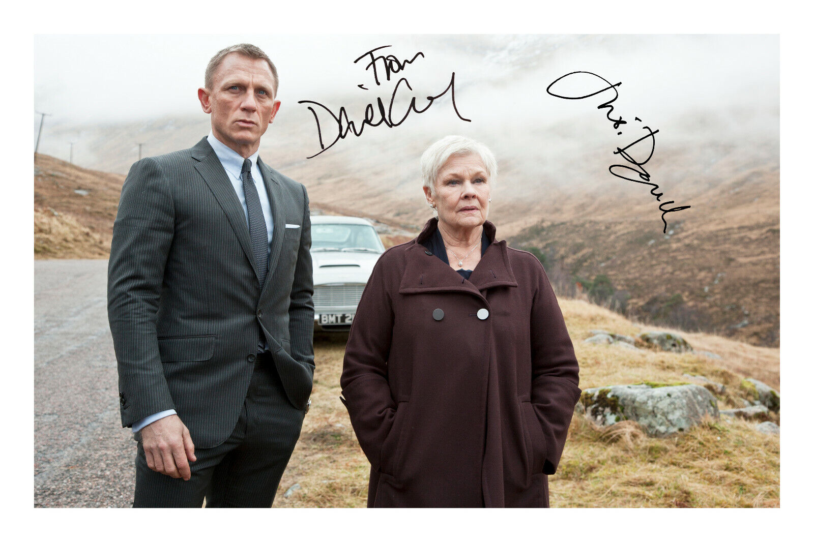 Daniel Craig & Judi Dench James Bond Signed A4 Photo Poster painting Print Autograph 007 Dame