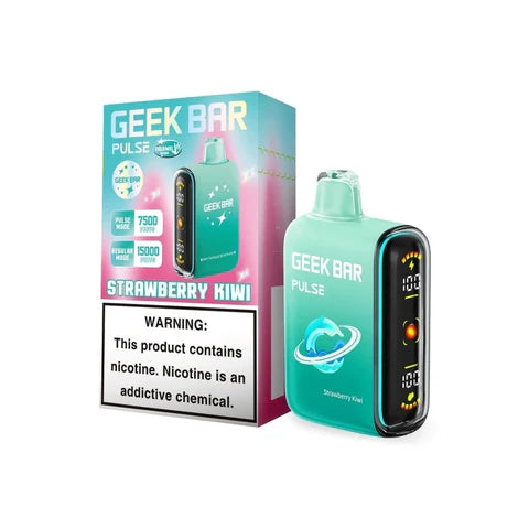 Geek Bar PULSE 15K Thermal Edition disposable vape, Strawberry Kiwi, color-changing.
