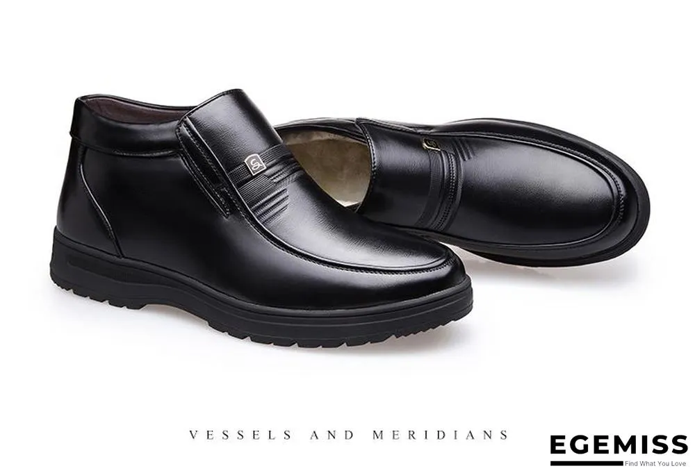 Man Winter Boots Quality Soft Leather Father Shoes Brands White Wool Inner Boots Man Snow Leather Boots | EGEMISS