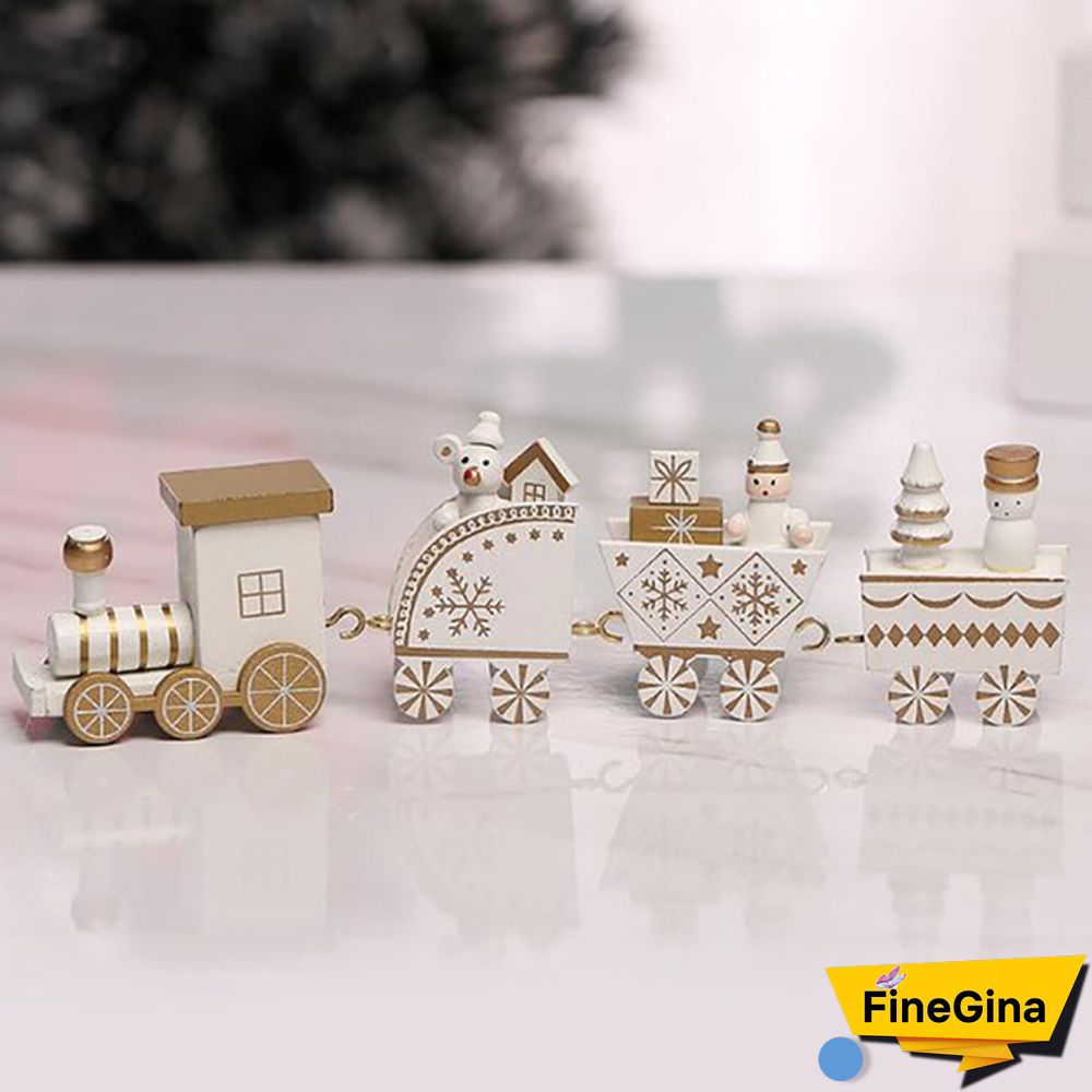 Christmas Decoration Wooden Little Train For Home Decor Christmas Santa Snowman Ornaments New Year Gifts