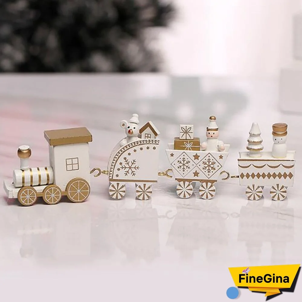Christmas Decoration Wooden Little Train For Home Decor Christmas Santa Snowman Ornaments New Year Gifts