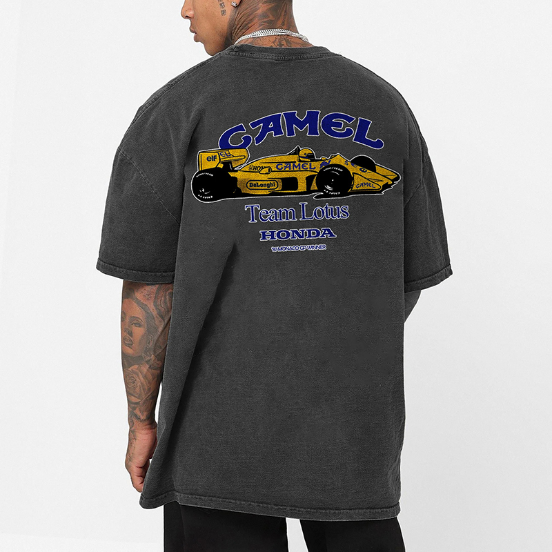 Unisex Racing Style Black Loose Casual Short-sleeved T-shirt / TECHWEAR CLUB / Techwear