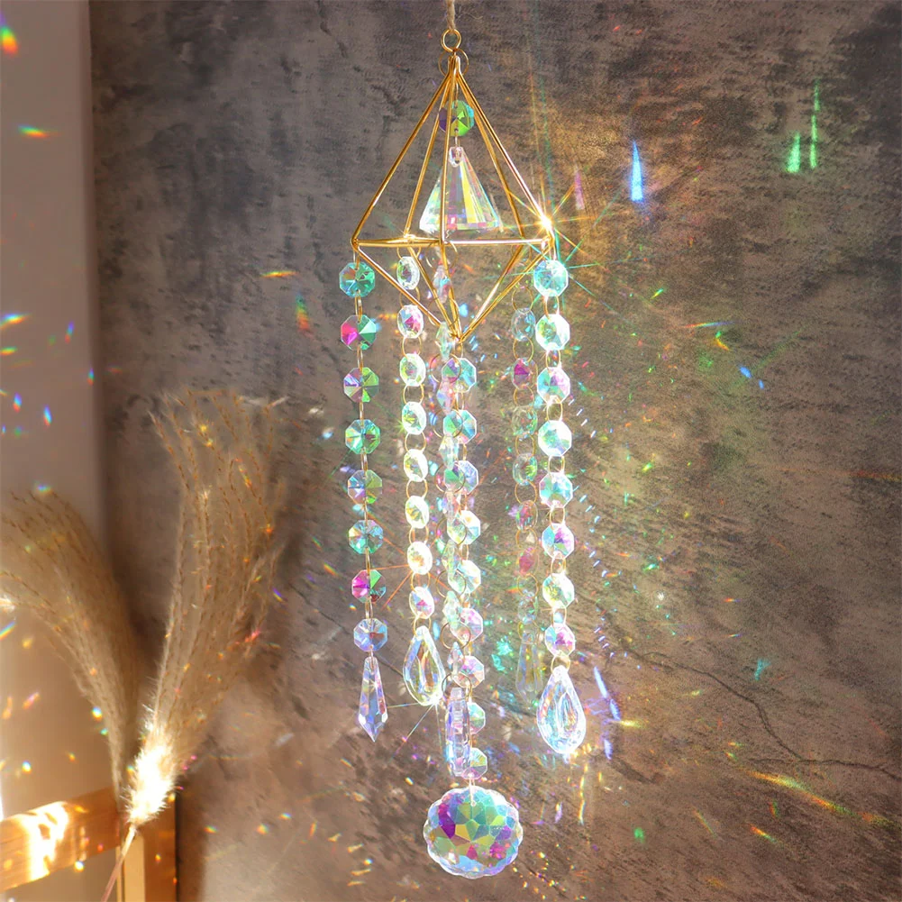 Wind Chime Pipa Prisms Crystals Catcher Hanging Drop Chandelier Ornaments