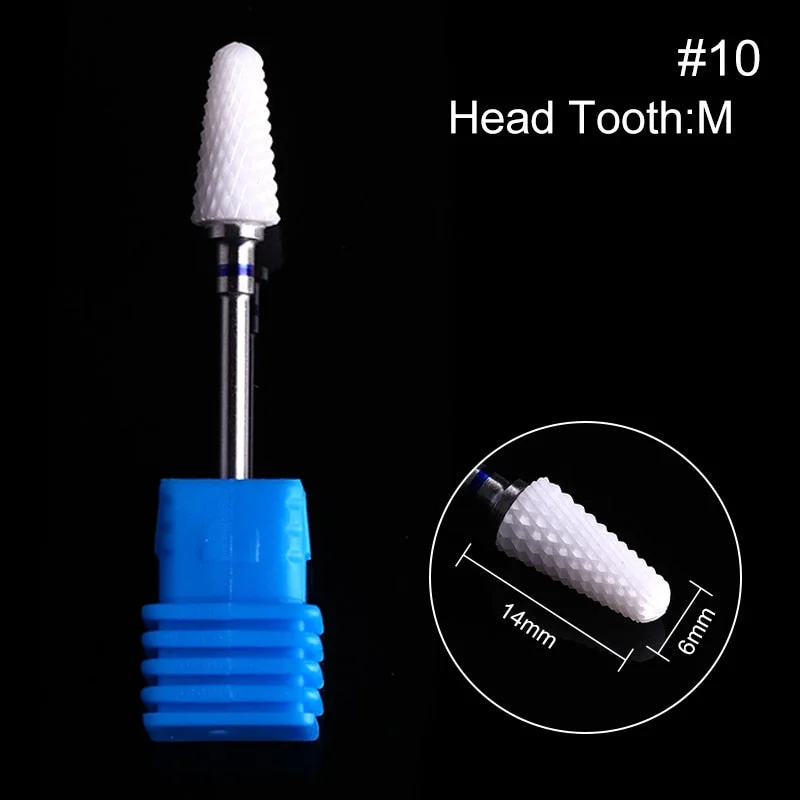 Nail Drill Bits Ceramic Milling Cutter Manicure Electric Nail Files Grinding Bits Mills Cutter Burr Pedicure Nail Art Tools-Nail Inspo