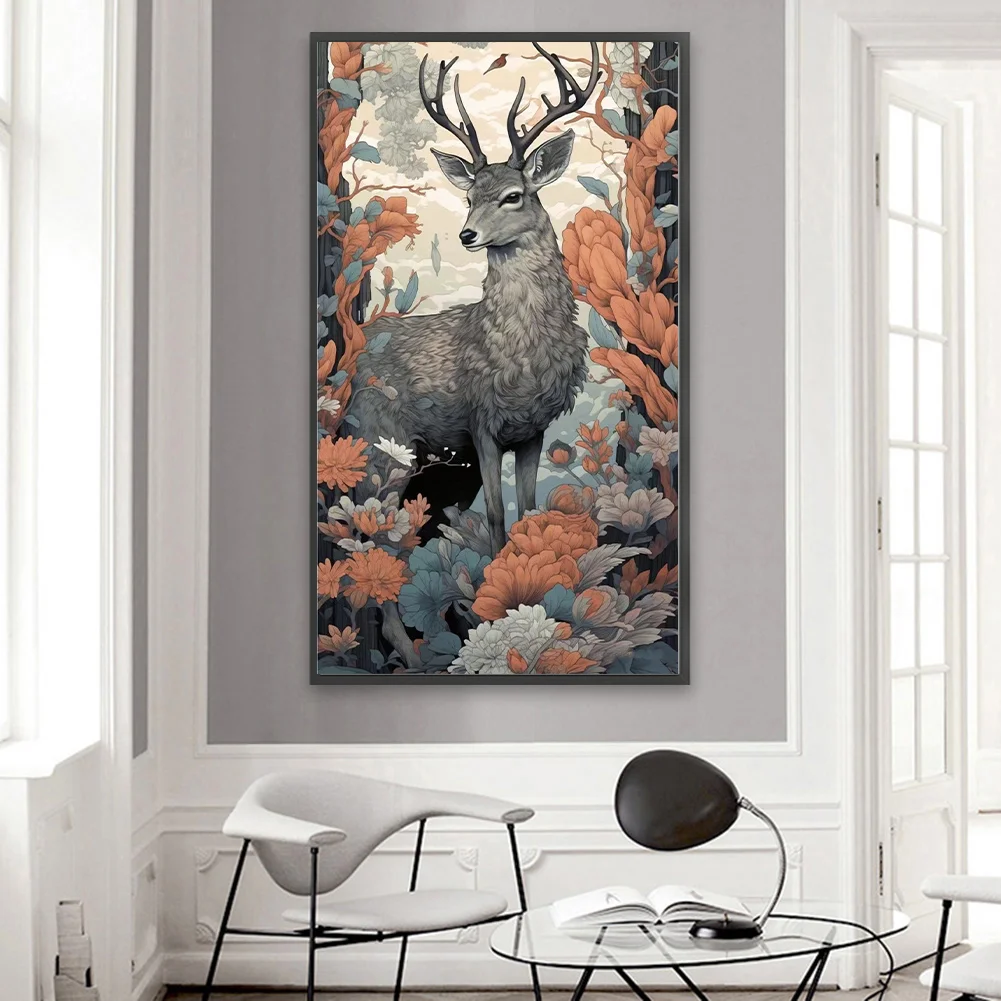 Partial AB Diamond Painting - Full Round Drill - Deer(Canvas|45*75cm)