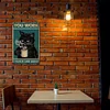 Black Cat Drinks Coffee - Wooden Signs - 20*30cm