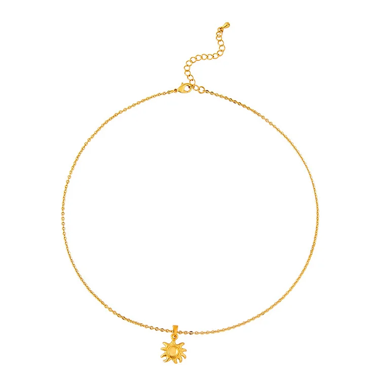French Pearl Necklace / Tiger Eye Beaded Clavicle Chain/ 18K Gold Plated with Sun Pendant