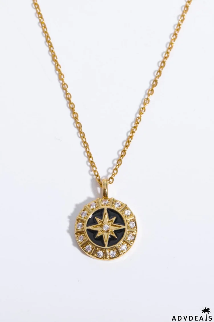 Zircon Decor North Star Pendant Copper Necklace