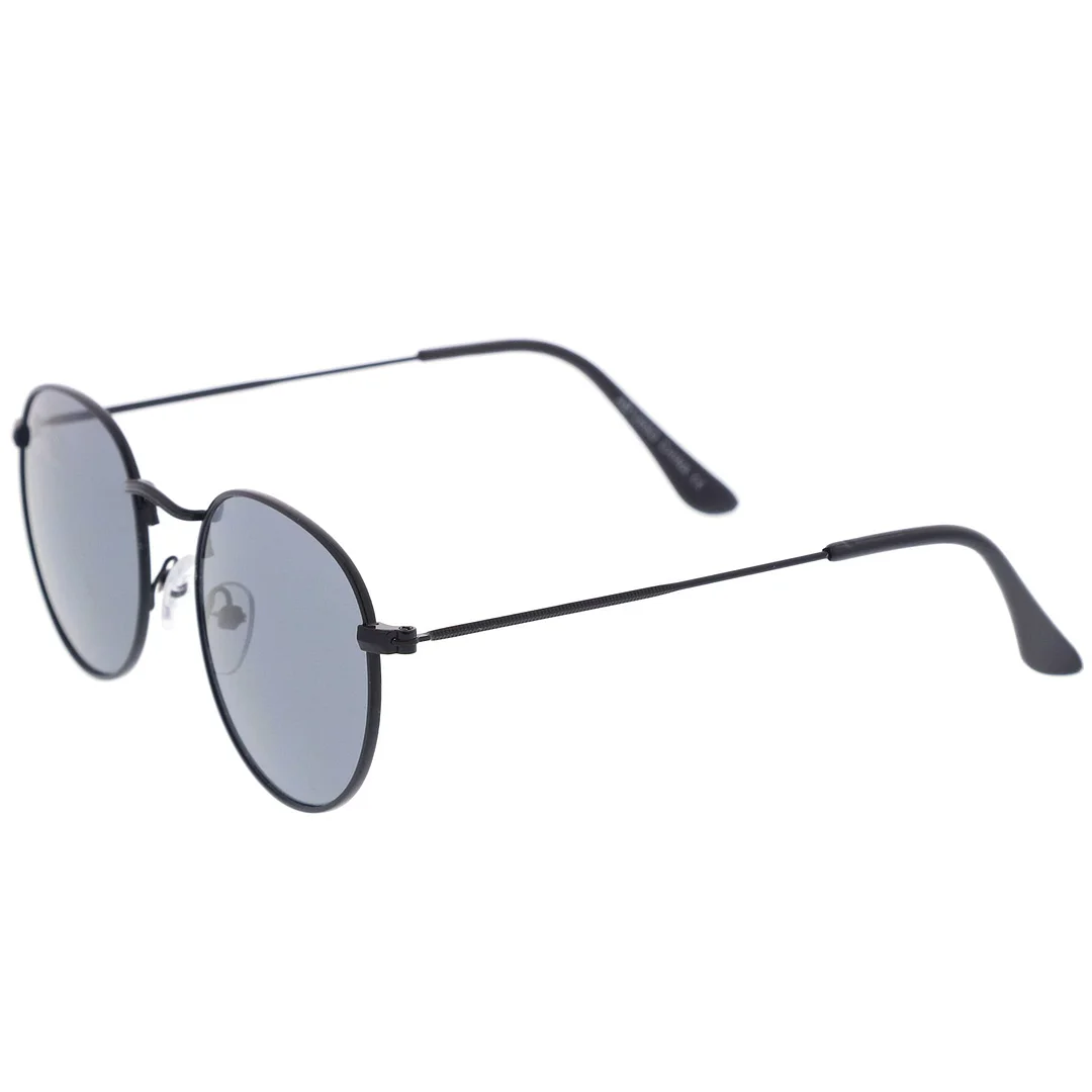 Classic Full Metal Frame Slim Temple Round glasses 45mm