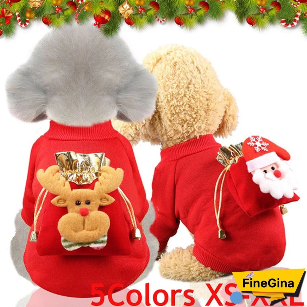 Cat and dog clothes Christmas dog clothes Christmas party coat Santa Claus Christmas tree costume Pet clothing winter