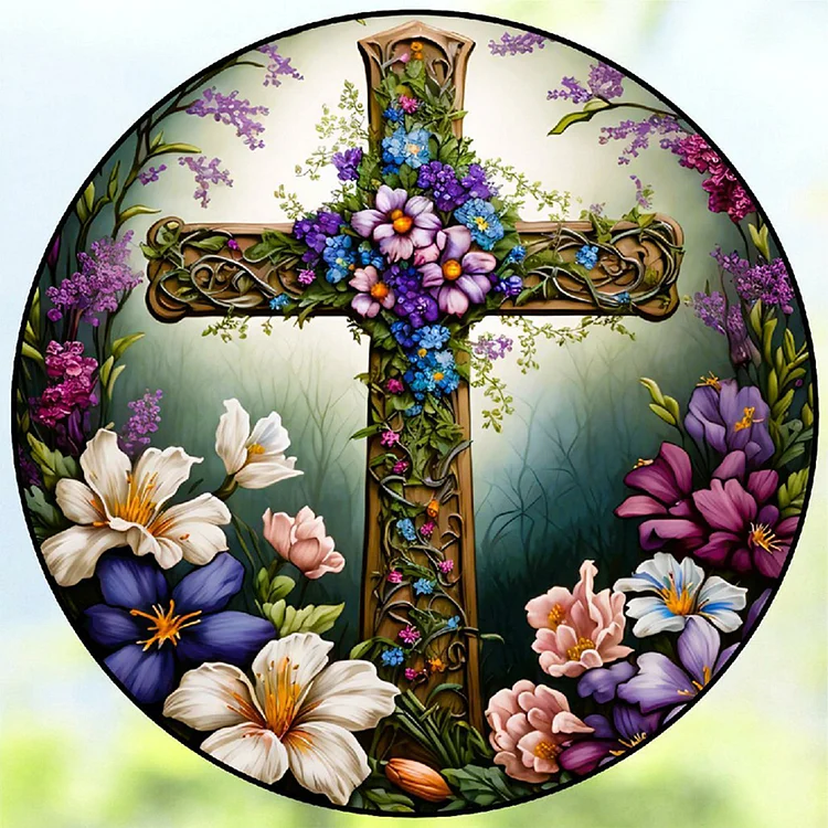 Diamond Painting Stained Glass Cross 