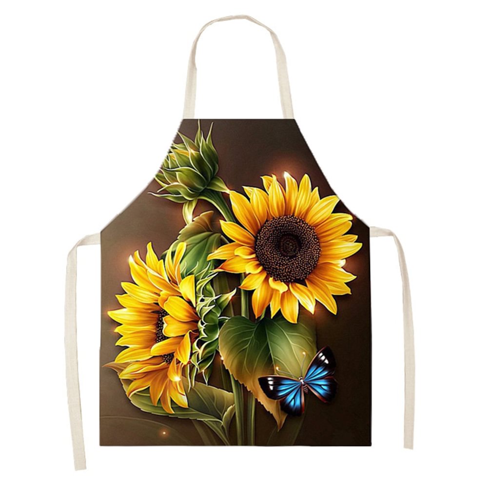 Linen Print Apron - Sunflowers - 68x55cm