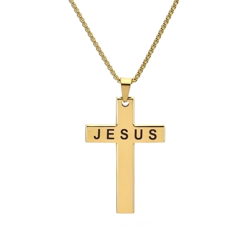 Hip-Hop Retro Cross 304 Stainless Steel Plating 18K Gold Plated Men’s