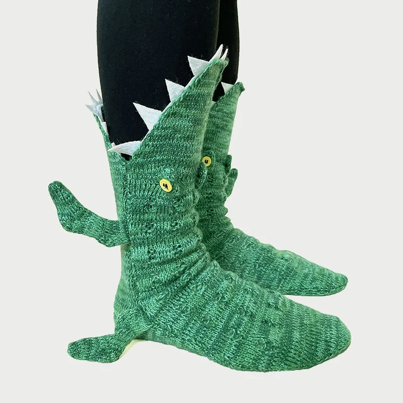 Christmas Crocodile Cartoon Floor Warm Knitted Socks