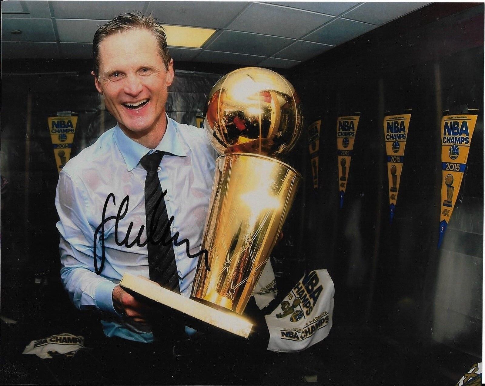 STEVE KERR signed autographed 8X10 Photo Poster painting GOLDEN STATE WARRIORS CHAMPS w/COA