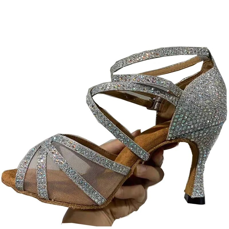 VCshoes Salsa Dance Shoes Women Shoes Latin Dance Shoes Ballroom Dance Jazz Shoes High Heels Tango Dance Shoes Silver