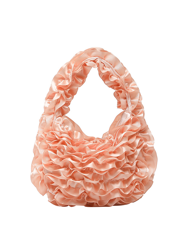 Solid Color Ruffled Mini Bags PINK-One_size