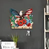 (US Local)DIY Wooden Eagle and Flower DIY Diamond Painting Art Hooks Kit