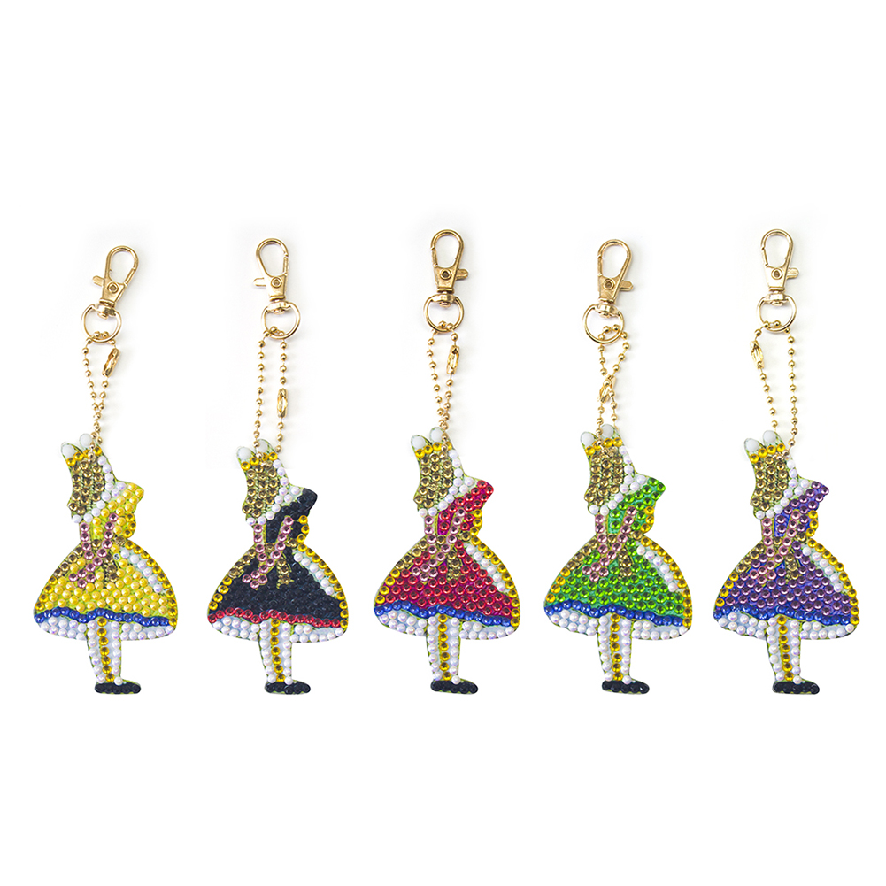 

5pcs Girls-DIY Creative Diamond Keychain, 501 Original