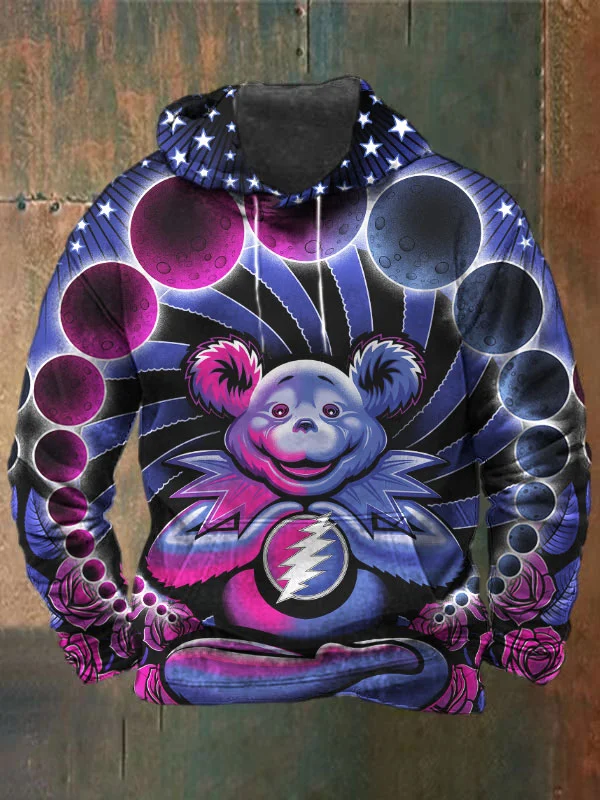 Unisex Bear Print Heavyweight Hoodies