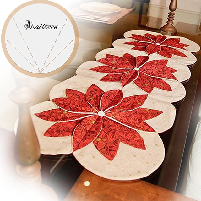 Beautiful DIY Fabric Folded Flower Placemat Promo Template + Instructions