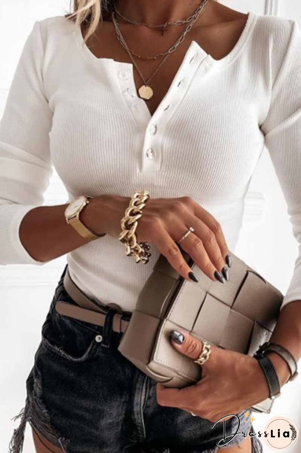 Solid Color V-Neck Long-Sleeved Sweater(3 Colors)