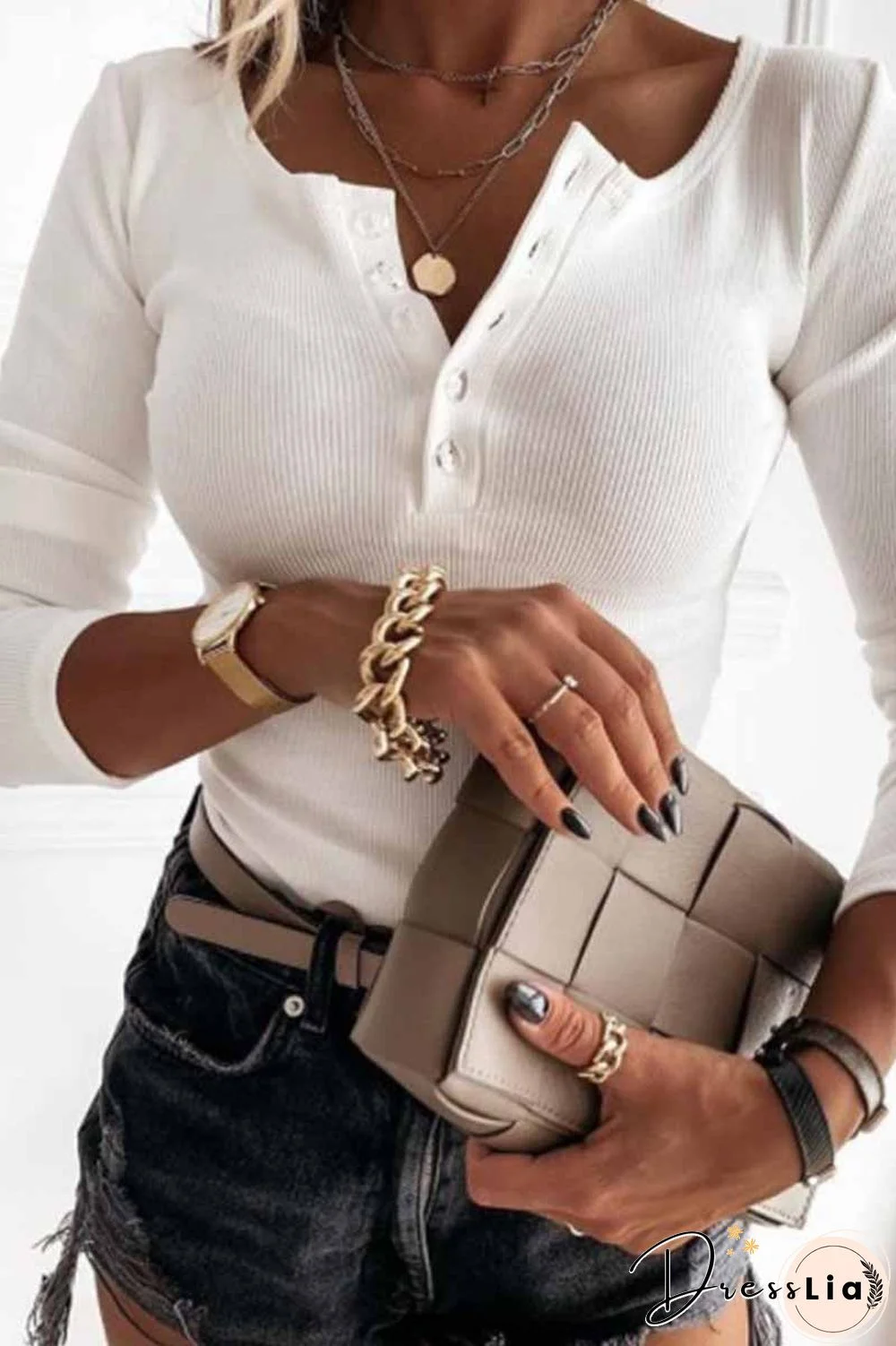 Solid Color V-Neck Long-Sleeved Sweater(3 Colors)