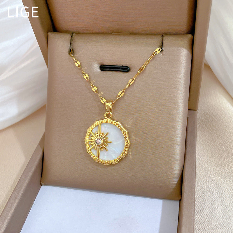 Moon Geometric Stainless Steel Stainless Steel Necklaces