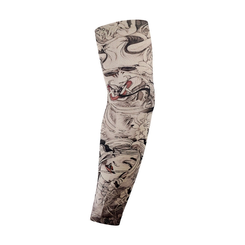 Unisex Punk Cool Style Stripe Skull Polyester Arm Sleeves