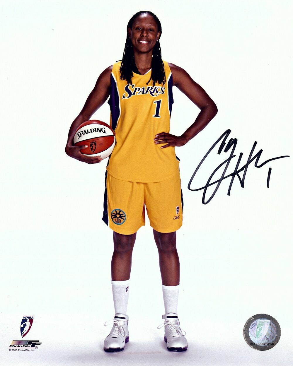 Chamique Holdsclaw Signed Autographed 8X10 Photo Poster painting Sparks w/Basketball WNBA w/COA