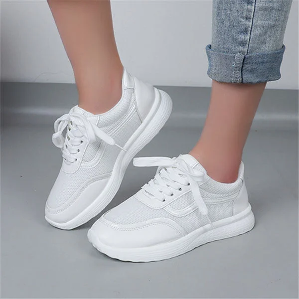 HUXM Casual Mesh Breathable Lace-Up Sneakers