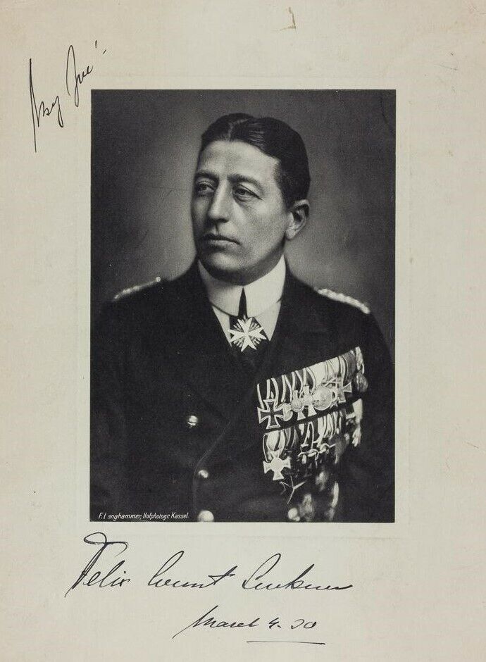 FELIX COUNT LUCKNER Signed Photo Poster paintinggraph - The Sea Devil - WW1 - preprint