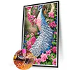 5D DIY Full Round Drill Diamond Painting Peacock Kit Home Decoration Art(E2717)