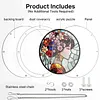 (25cm)DIY Acrylic Jigsaw Puzzle Window Hanging with Hanging Chain DIY Stained Glass Decoration Round Window Puzzle Decor for DIY Craft Project (Stained Glass Floral Lady)