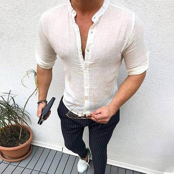 Long Sleeve Slim Fit Buttoned Shirts