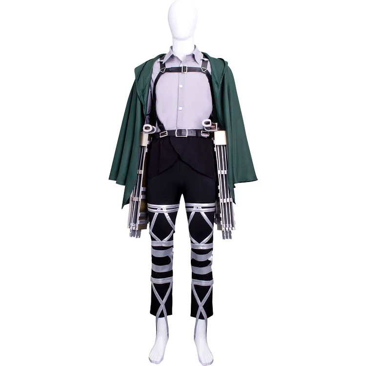 Attack On Titan Levi&middot;Ackerman Green Coat Set&nbsp;Outfits&nbsp;Cosplay Costume Halloween Carnival Suit