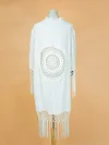 Solid Color Loose Hollow Tasseled Cardigan Cover-Up Swimwear