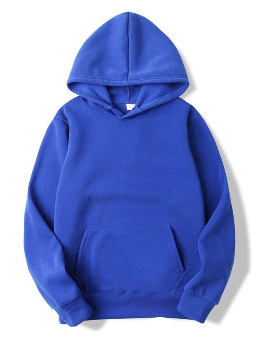 Unisex Hoodie Solid Color Drawstring Pockets Loose Hooded Sweatshirt