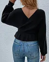Pearls Decor Batwing Sleeve Sweater